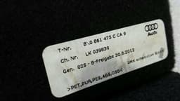 AUDI Audi S1 8X Luggage Compartment Cover 8X0861475C Boot Liner — thumbnail 6
