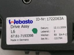 BMW BMW 7 Series F02 F01 Sun Roof Engine Set 7193398 Sunroof Motor Kit — thumbnail 5