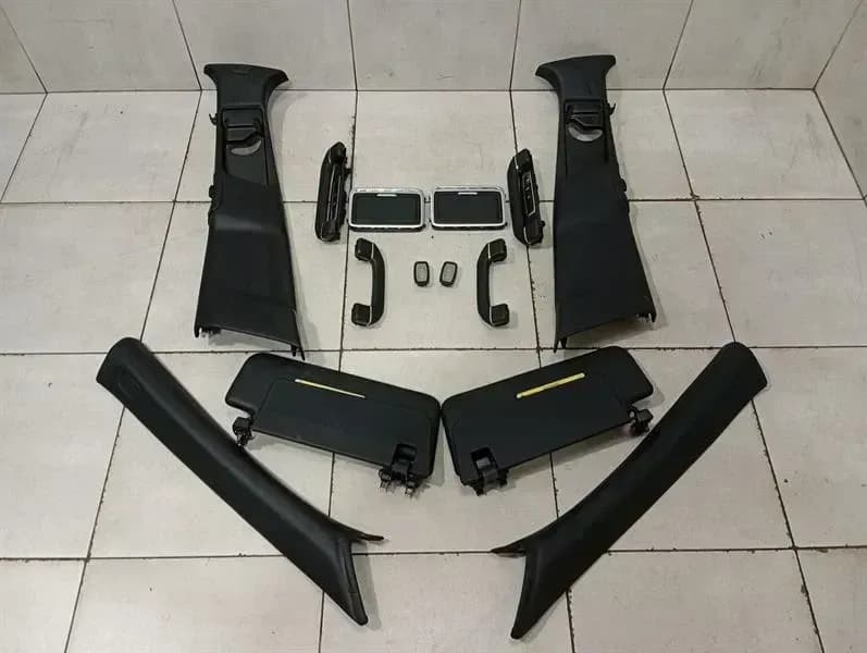 MERCEDES-BENZ MERCEDES S-CLASS W222 SUN VISOR A2228101910 TRIM SET BLACK LEATHER