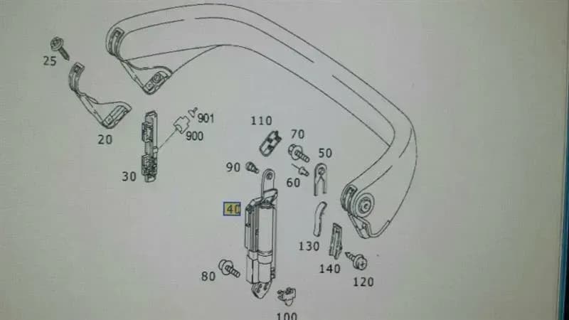 MERCEDES-BENZ Mercedes SL R230 Roll Bar Hydraulic LI A2308600135 Roll Bar Hydraulic Left.