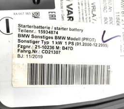BMW OEM BMW 5 F10, F11, 3 E90, E91, 5 F10, F11, MINI - AGM-Battery, 80Ah, 800A — thumbnail 7