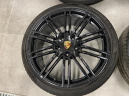 PORSCHE GENUINE PORSCHE 991 911 R20 GLOSS BLACK ALLOY WHEELS WITH TYRES SET x4 psc — thumbnail 3