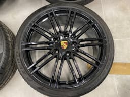 PORSCHE GENUINE PORSCHE 991 911 R20 GLOSS BLACK ALLOY WHEELS WITH TYRES SET x4 psc — thumbnail 4