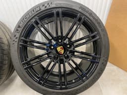 PORSCHE GENUINE PORSCHE 991 911 R20 GLOSS BLACK ALLOY WHEELS WITH TYRES SET x4 psc — thumbnail 5