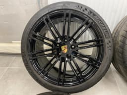 PORSCHE GENUINE PORSCHE 991 911 R20 GLOSS BLACK ALLOY WHEELS WITH TYRES SET x4 psc — thumbnail 6
