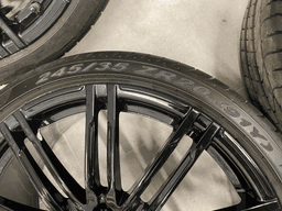 PORSCHE GENUINE PORSCHE 991 911 R20 GLOSS BLACK ALLOY WHEELS WITH TYRES SET x4 psc — thumbnail 8