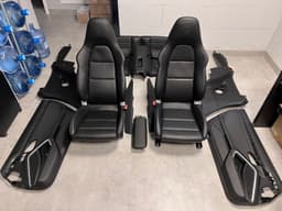 PORSCHE Porsche 911 991 Carrera GENUINE BLACK LEATHER SALON SEATS SET SCHWARZ — thumbnail 1