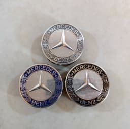MERCEDES-BENZ Genuine Mercedes Benz Center Cap Wheel OEM Logo Chrome Star Blue Black Gray 75mm — thumbnail 1