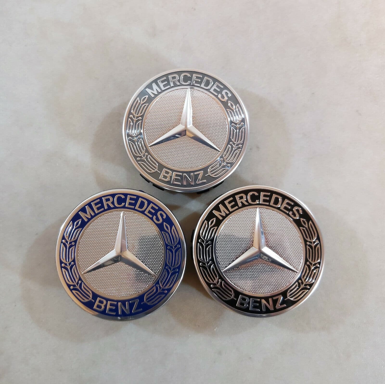 Genuine Mercedes Benz Center Cap Wheel OEM Logo Chrome Star Blue Black Gray 75mm