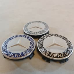 MERCEDES-BENZ Genuine Mercedes Benz Center Cap Wheel OEM Logo Chrome Star Blue Black Gray 75mm — thumbnail 2