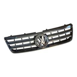 VW VW TOUAREG 7L 02-07 FRONT BUMPER GRILL BLACK SILVER CHROME With VW Badge — thumbnail 1