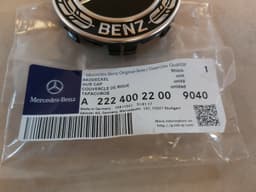 MERCEDES-BENZ Genuine Mercedes Benz BLACK Alloy Wheel Hub Centre Cap 75mm A2224002200 9040 — thumbnail 2