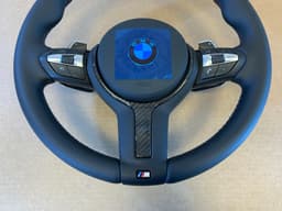 BMW BMW X5 X6 X3 X4 F15 F16 F25 F26 M Steering Wheel Paddles VIBRO M STITCHES CARBON — thumbnail 5