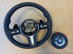 BMW BMW X5 X6 X3 X4 F15 F16 F25 F26 GENUINE M Steering Wheel Paddles M STITCHES — thumbnail 1