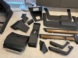BMW BMW 7 E23 Facelift GENUINE Door Center Console Panel Trim SET Black — thumbnail 3