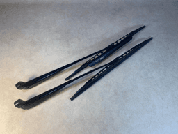 BMW BMW 7 Series E23 Genuine Front Windshield Wiper Blades Arms Black Shadowline LHD — thumbnail 1