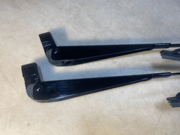BMW BMW 7 Series E23 Genuine Front Windshield Wiper Blades Arms Black Shadowline LHD — thumbnail 4