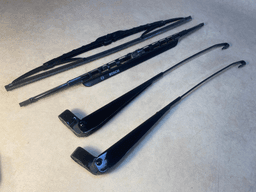 BMW BMW 7 Series E23 Genuine Front Windshield Wiper Blades Arms Black Shadowline LHD — thumbnail 10