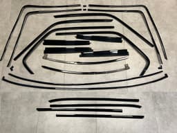 BMW GENUINE BMW 7 E23 Door Molding window frame Aluminum Black Shadowline SET 20pcs — thumbnail 1
