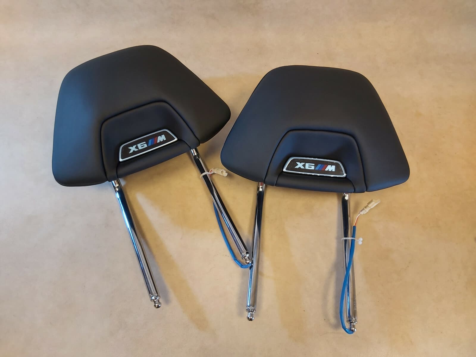 BMW 🔥 GENUINE BMW X6 G06 X6 M LED LOGO FRONT SEAT HEAD REST HEADREST SET - X2 PCS