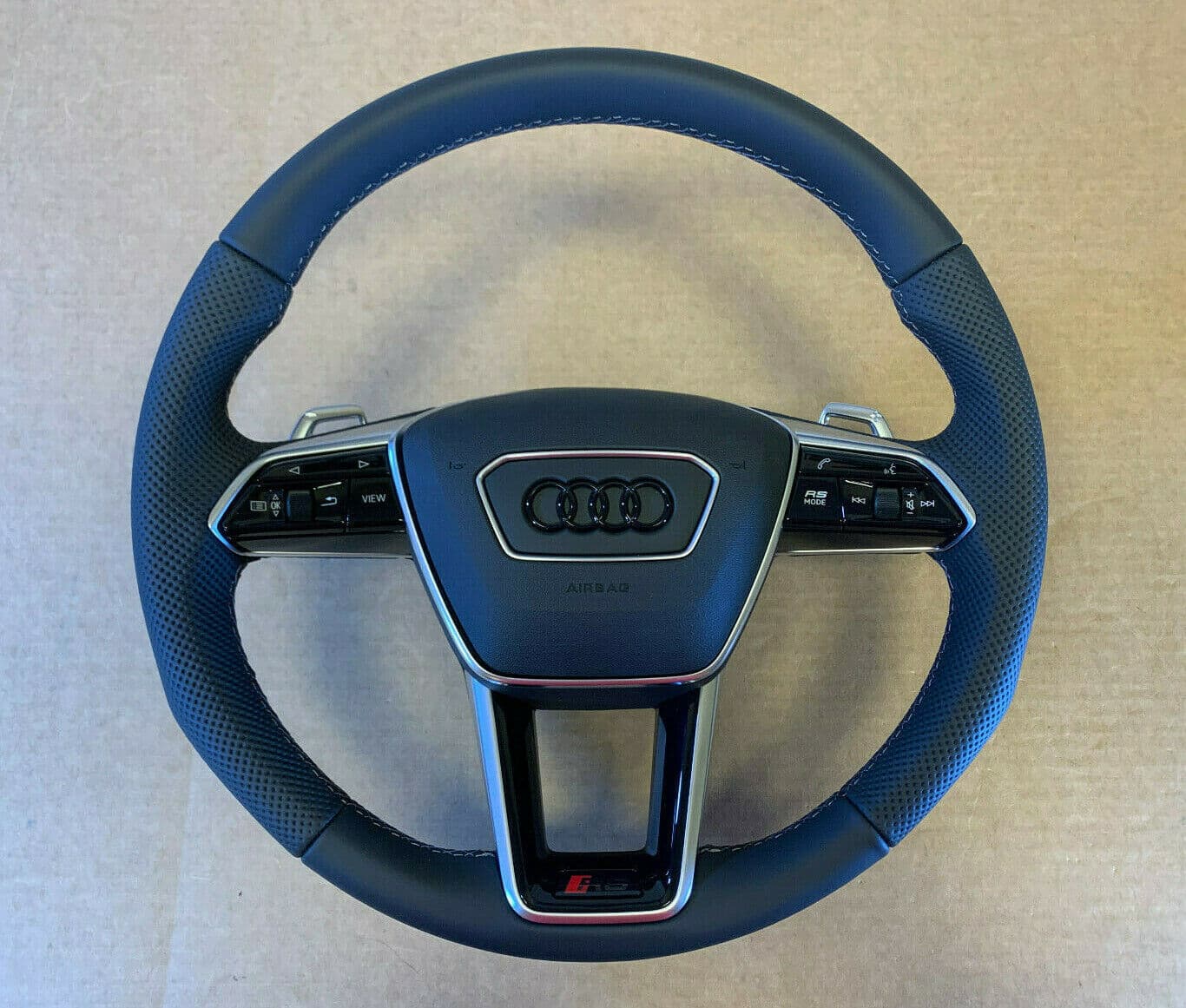 AUDI Audi A6 A7 A8 Q8 4K 4N 4M GENUINE RS-line Steering Wheel with Paddles Heating