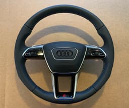 AUDI Audi A6 A7 A8 Q8 4K 4N 4M OEM S-line Steering Wheel with Paddles Black Logo — thumbnail 1