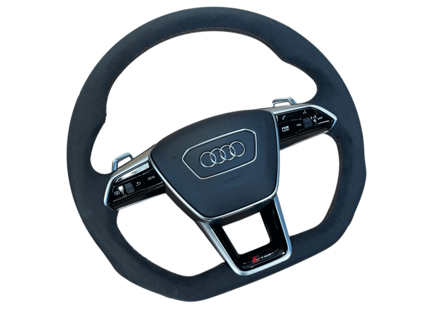 AUDI Audi A6 A7 A8 Q8 E-tron 4K 4N 4M OEM ALCANTARA RS-line Steering Wheel Paddles