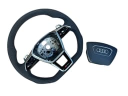 AUDI Audi A6 A7 A8 Q8 E-tron 4K 4N 4M OEM ALCANTARA RS-line Steering Wheel Paddles — thumbnail 6