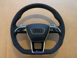 AUDI Audi A6 A7 A8 Q8 E-tron 4K 4N 4M OEM RS-line Steering Wheel Paddles ALCANTARA — thumbnail 1