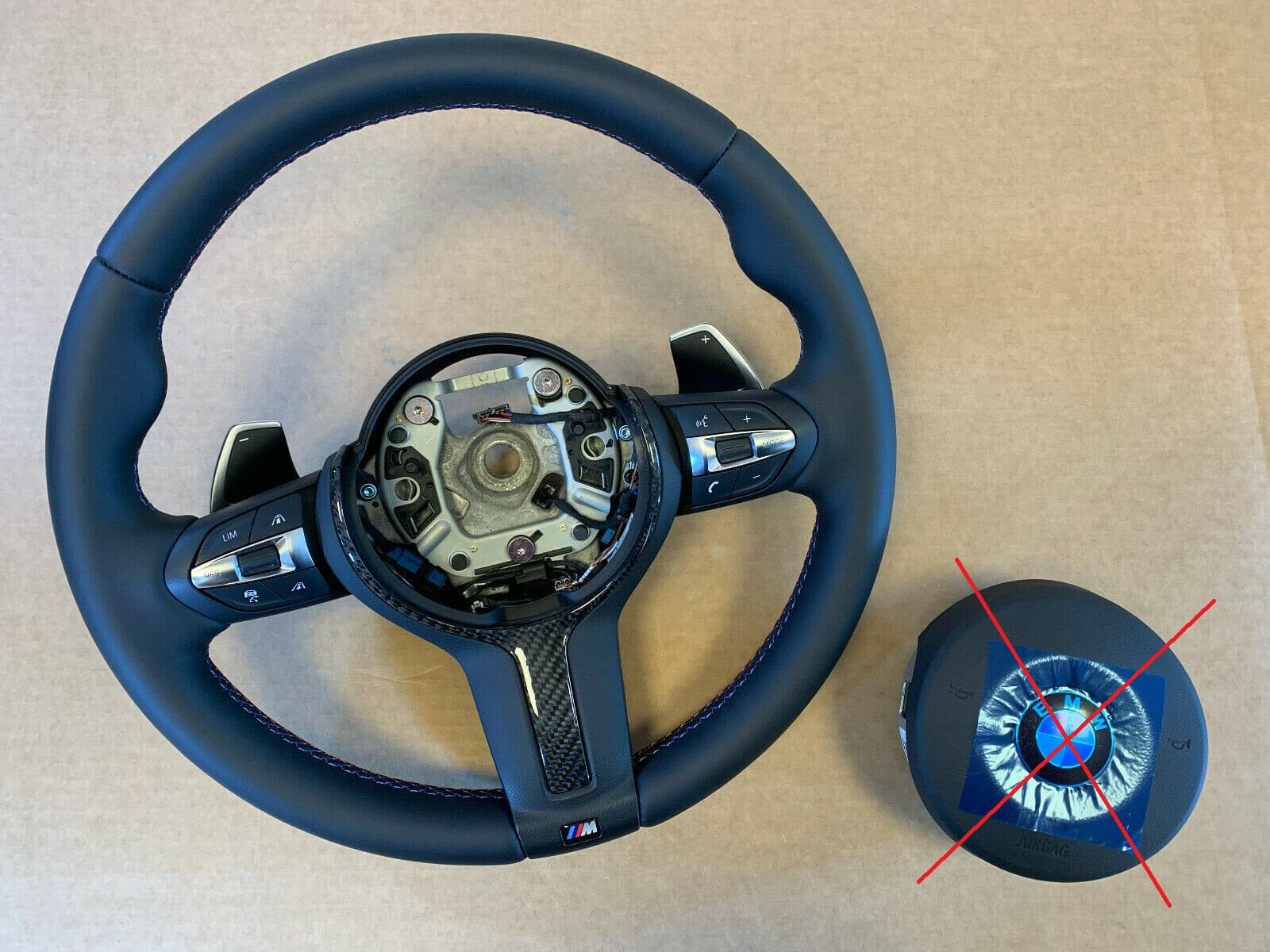 BMW BMW X5 X6 X3 X4 F15 F16 F25 F26 M Steering Wheel Paddle VIBRO ACC CARBON Mstitch