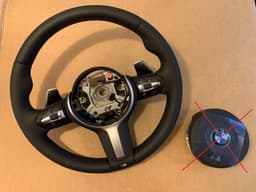BMW BMW X5 X6 X3 X4 F15 F16 F25 F26 GENUINE M Steering Wheel PADDLES HEATING VIBRO — thumbnail 1