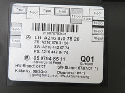 MERCEDES-BENZ A2168707826 Control units, other MERCEDES-BENZ S-CLASS Coupe (C216) (2006-2013) — thumbnail 3