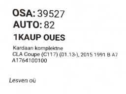 MERCEDES-BENZ A1764100100 A1764100200 Propeller Shaft Complete MERCEDES-BENZ CLA (C117, X117) (2013-2019) — thumbnail 8