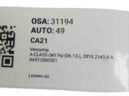 MERCEDES-BENZ A6512008301 A6512000501 Water Pump MERCEDES-BENZ A-CLASS (W176) (2012-2018) — thumbnail 6
