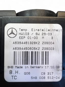 MERCEDES-BENZ A6394461328KZ A6394461328 6394461328 A6394450605KZ A6394450605 6394450605 Heater control panel MERCEDES-BENZ VITO / VIANO (W639) (2003-2014) — thumbnail 9
