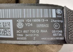 VW 3C1857705Q Seat Belt Front Left VW PASSAT B7 / ALLTRACK (2010-2015) — thumbnail 4