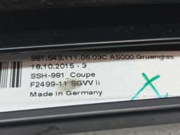 PORSCHE Porsche Cayman 981 GT4 Left Rear 1/4 Glass 98154311105 Door Window 1/4 Rear LH- — thumbnail 6