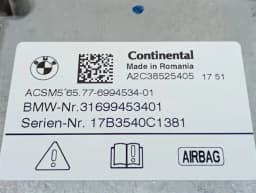 BMW BMW 5 Series F90 G30 M5 Safety Module ECU 31699453401 Air Control Unit SRS — thumbnail 5