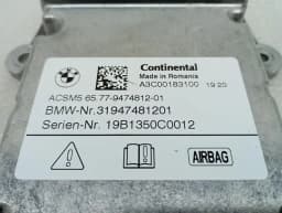 BMW BMW 5 Series F90 G30 M5 Safety Module ECU 9474812 Air Control Unit SRS — thumbnail 6