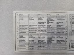 PORSCHE PORSCHE 911 CARRERA 3.2 1984-1989 91161224302 FUSE CHART FUSE CHART- — thumbnail 6