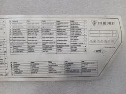PORSCHE PORSCHE 911 CARRERA 3.2 1984-1989 91161224302 FUSE CHART FUSE CHART- — thumbnail 5