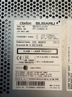 SUBARU 86201FJ420 Radio SUBARU CROSSTREK / XV I (GP) (2011-2017) — thumbnail 9