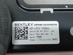 BENTLEY Bentley Continental GTC 3S Convertible Cover Lock 3SD825401D Tailgate Lock — thumbnail 9