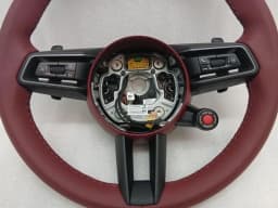 PORSCHE NEW NEW PORSCHE 911 992 Steering Wheel 992419091RN OG6 Bordeaux Red HEATED — thumbnail 4