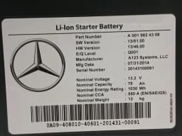 MERCEDES-BENZ Mercedes C Class W205 A0019824308 Battery 78Ah 1030Wh Li-lon Starter Battery — thumbnail 8