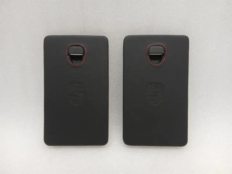 Porsche 911 991 99155562202 Fuse Box Cover Set Leather with Red Stitches
