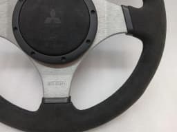 MITSUBISHI Misubishi Lancer Steering Wheel EVO EVOLUTION 7 8 9 MOMO JDM OEM SET ALCANTARA — thumbnail 4