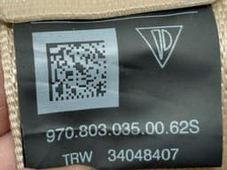PORSCHE 97080303500 34055018 Seat Belt Rear Left PORSCHE PANAMERA I (970) (2009-2016) — thumbnail 5