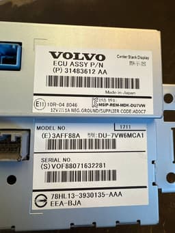 VOLVO 36011463 31382065 K108 31483612 Dash screen VOLVO S60 II / V60 I (2010-2018) — thumbnail 7