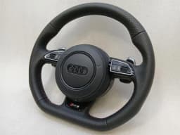 AUDI Audi RS5 8T RS4 A5 A4 B8 Steering Wheel LEATHER 8T0419091J Steering Wheel LEATHER BLACK — thumbnail 3